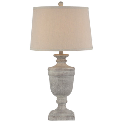 Ossia White Resin Table Lamp with Linen Shade, 71cm