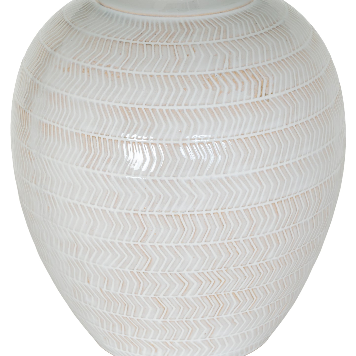 Chevronne Ceramic Table Lamp With Linen Shade
