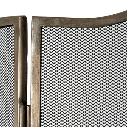 Antiqued Silver Large  Fire Screen