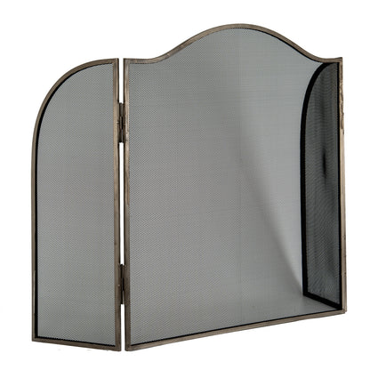 Large Antiqued Silver Fire Screen
