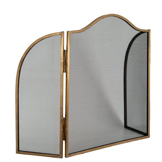 Antiqued Brass Fire Screen