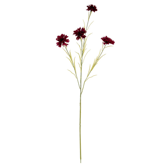 Burgundy Faux Cornflower Stem - PLAINLY DOES IT