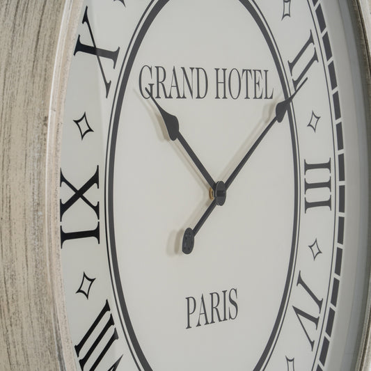 Hotel Paris Large Grey Clock With Glass