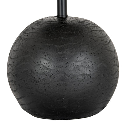 Black Cannon Table Lamp With Hessian Shade