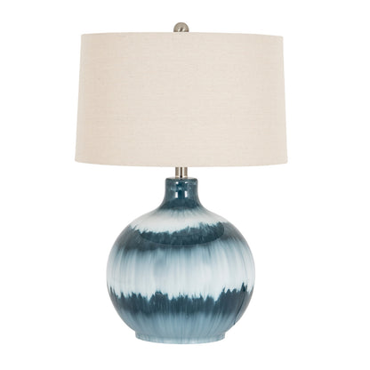 Ocean Shadows Table Lamp With Linen Shade - PLAINLY DOES IT