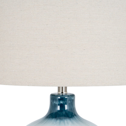 Ocean Shadows Table Lamp With Linen Shade - PLAINLY DOES IT