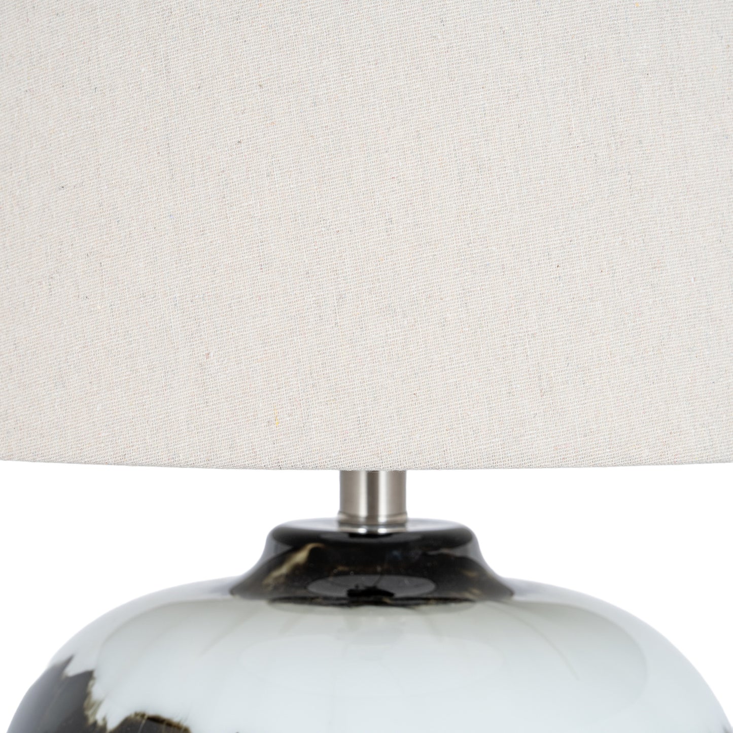 Midnight Shadows Glass Table Lamp with Linen Shade, 61cm