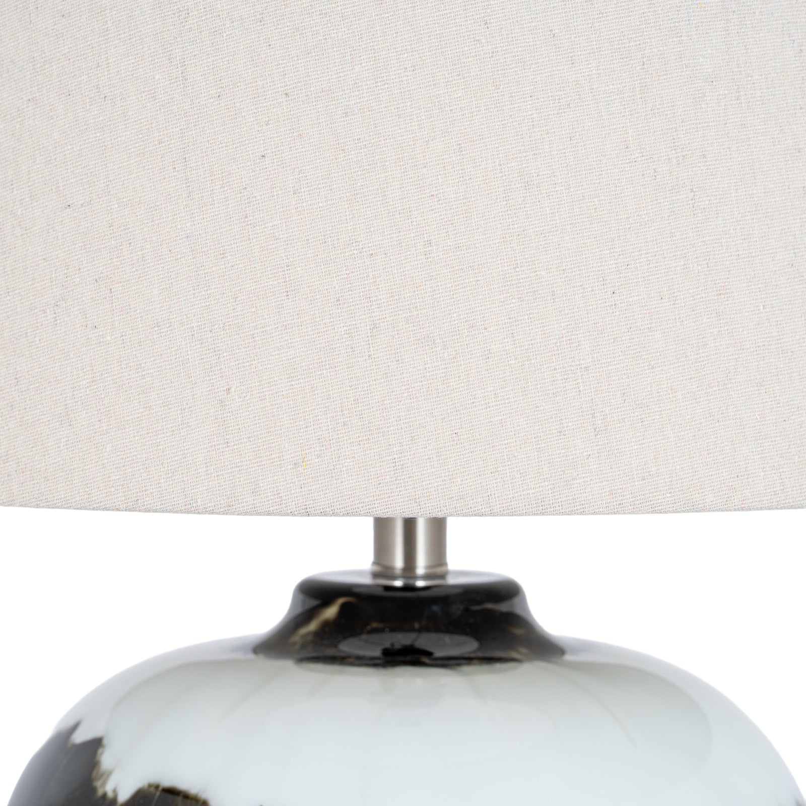 Midnight Shadows Glass Table Lamp with Linen Shade, 61cm