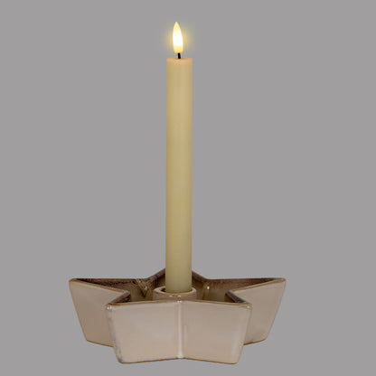 Small Solace White Ceramic Star Candle Holder