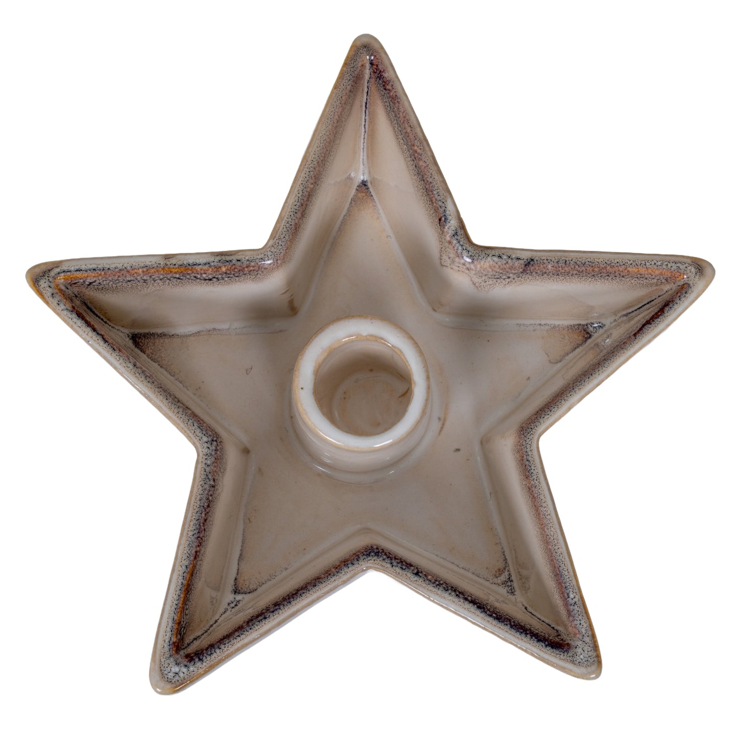 Small Solace White Ceramic Star Candle Holder
