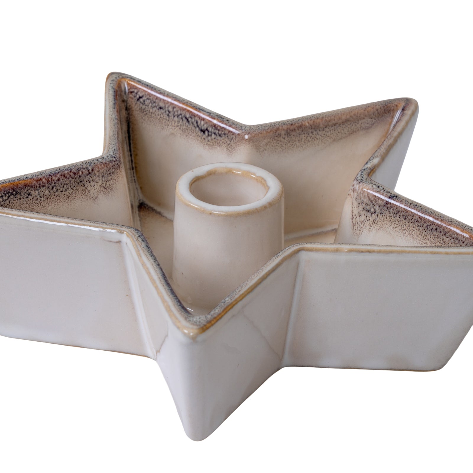 Small Solace White Ceramic Star Candle Holder