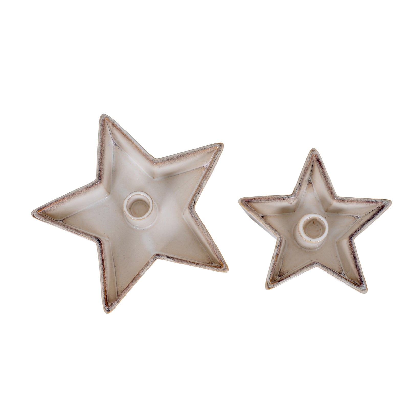 Small Solace White Ceramic Star Candle Holder