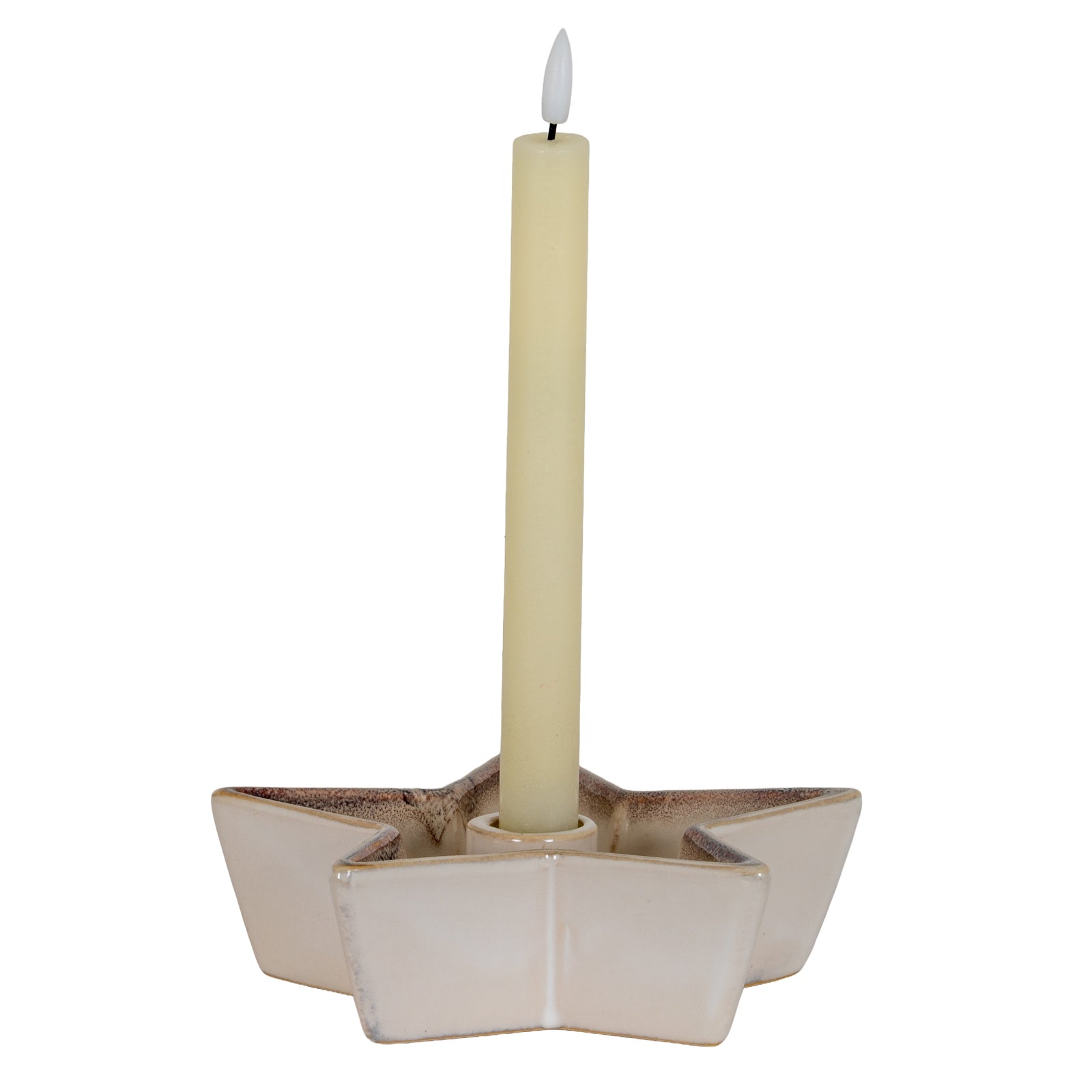 Small Solace White Ceramic Star Candle Holder