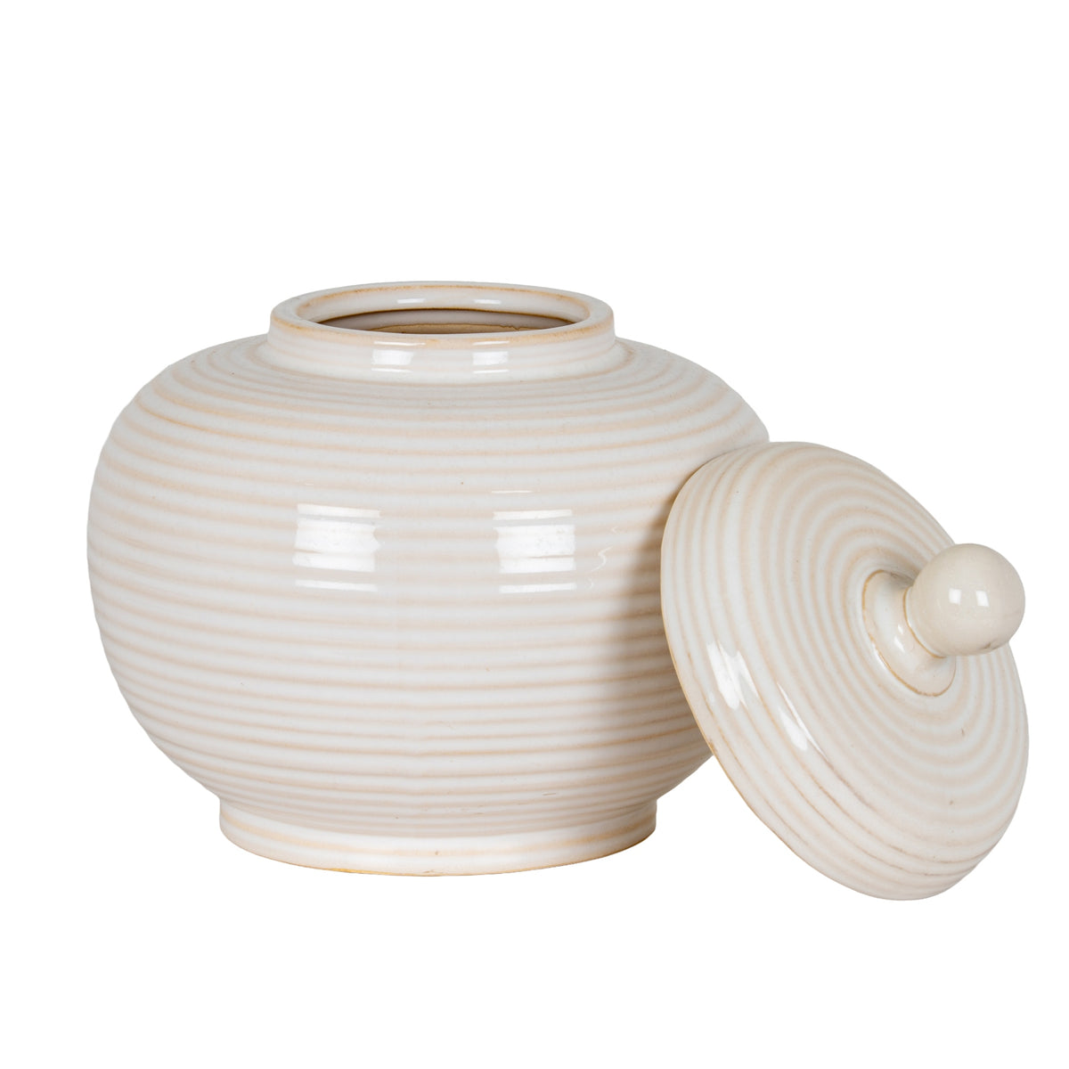 Neva Small Lidded Ceramic Jar - PLAINLY DOES IT
