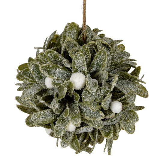 Frosted Mistletoe Ball Decoration - PLAINLY DOES IT