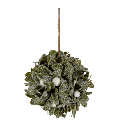 Frosted Mistletoe Ball Decoration - PLAINLY DOES IT