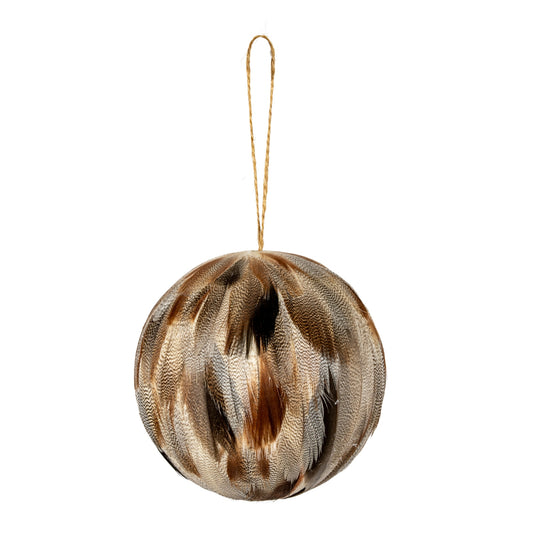 Large Fawn Feathered Bauble - PLAINLY DOES IT