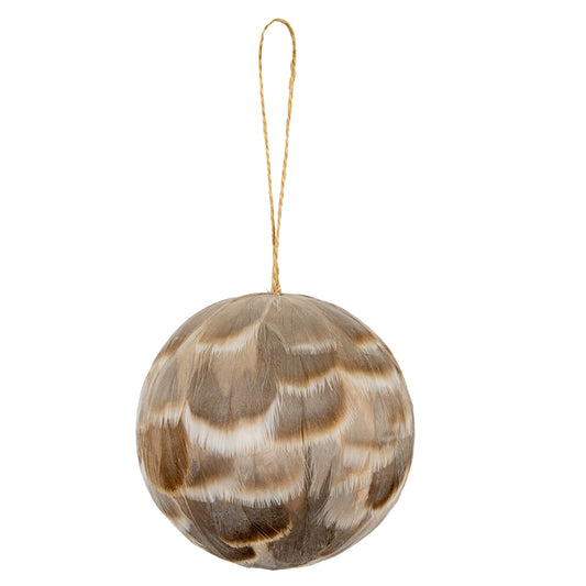 Medium Fawn Feathered Bauble - PLAINLY DOES IT