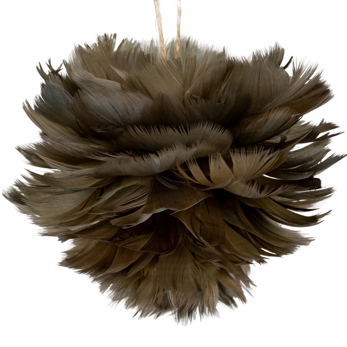 Medium Fawn Feather Ball Decoration - PLAINLY DOES IT