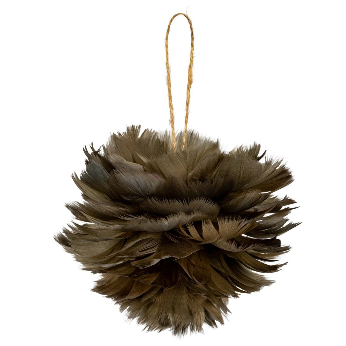 Medium Fawn Feather Ball Decoration - PLAINLY DOES IT