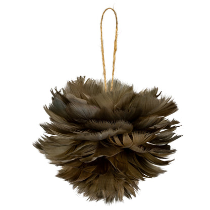 Medium Fawn Feather Ball Decoration - PLAINLY DOES IT