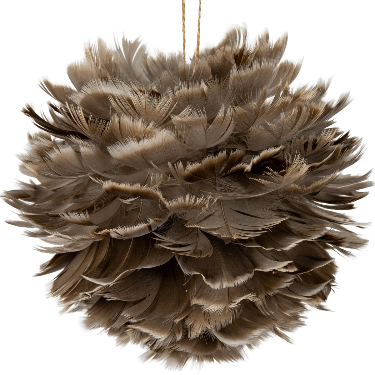 Large Fawn Feather Ball Decoration - PLAINLY DOES IT