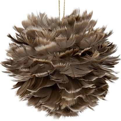 Large Fawn Feather Ball Decoration - PLAINLY DOES IT