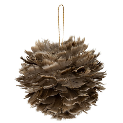 Large Fawn Feather Ball Decoration - PLAINLY DOES IT