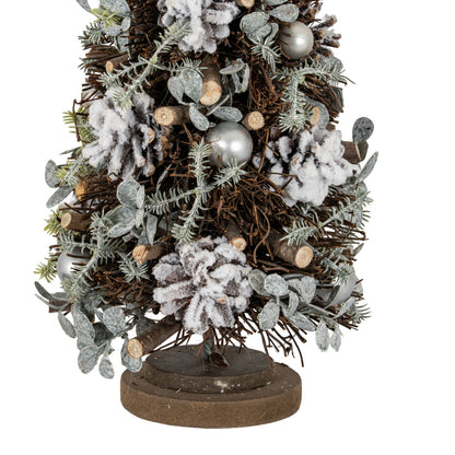 Medium Frosted Forest Tree With Pinecones And Pearls - PLAINLY DOES IT
