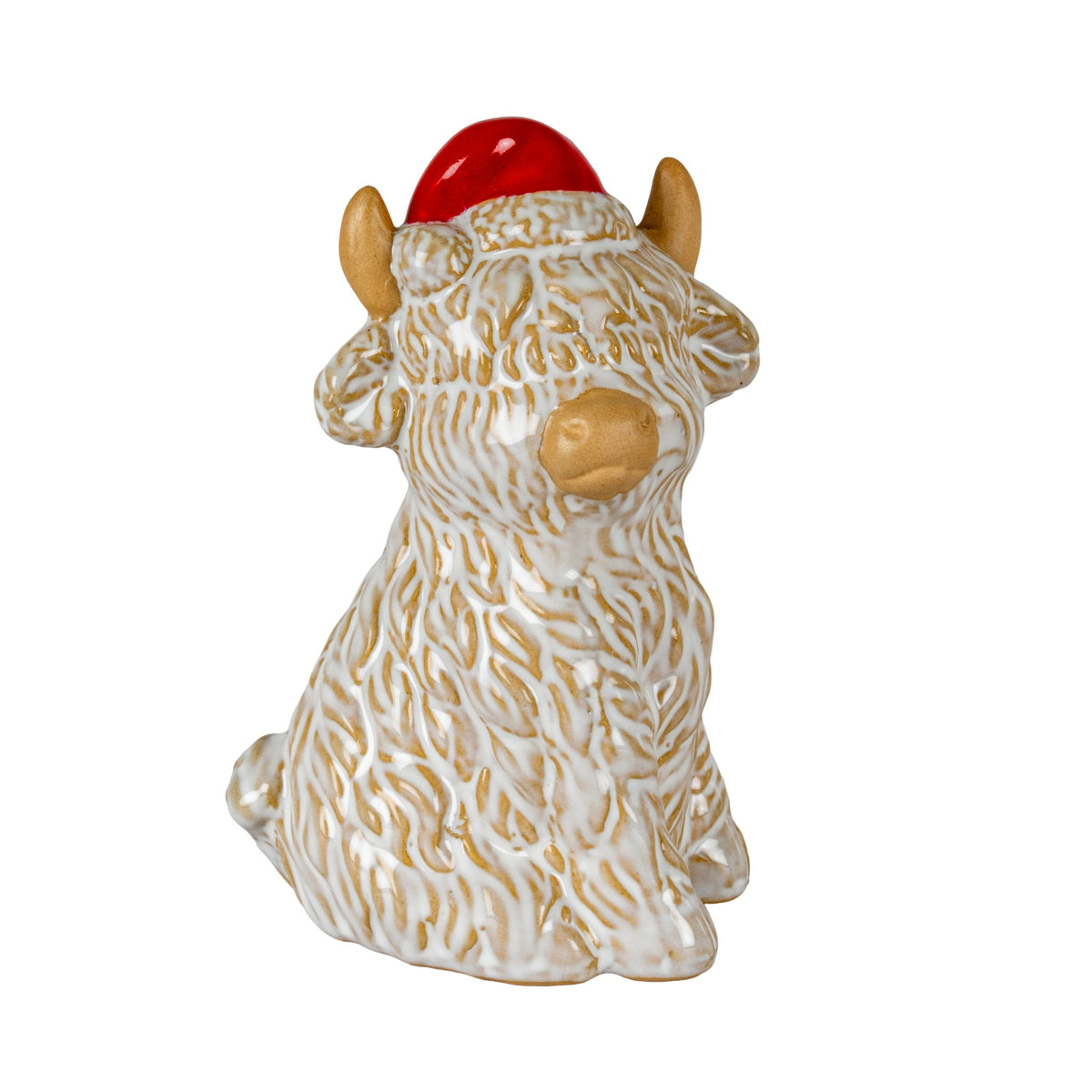 Merry Moo Ceramic Cow Ornament Gazing Right - PLAINLY DOES IT