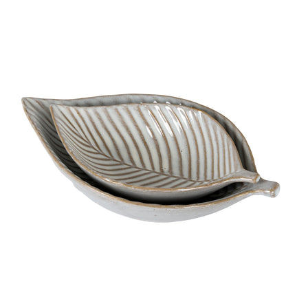 Alora Ceramic Elm Leaf Large Dish - PLAINLY DOES IT
