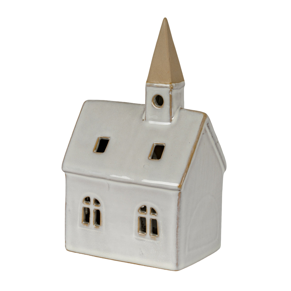 Alora Ceramic Church With LED Light - PLAINLY DOES IT