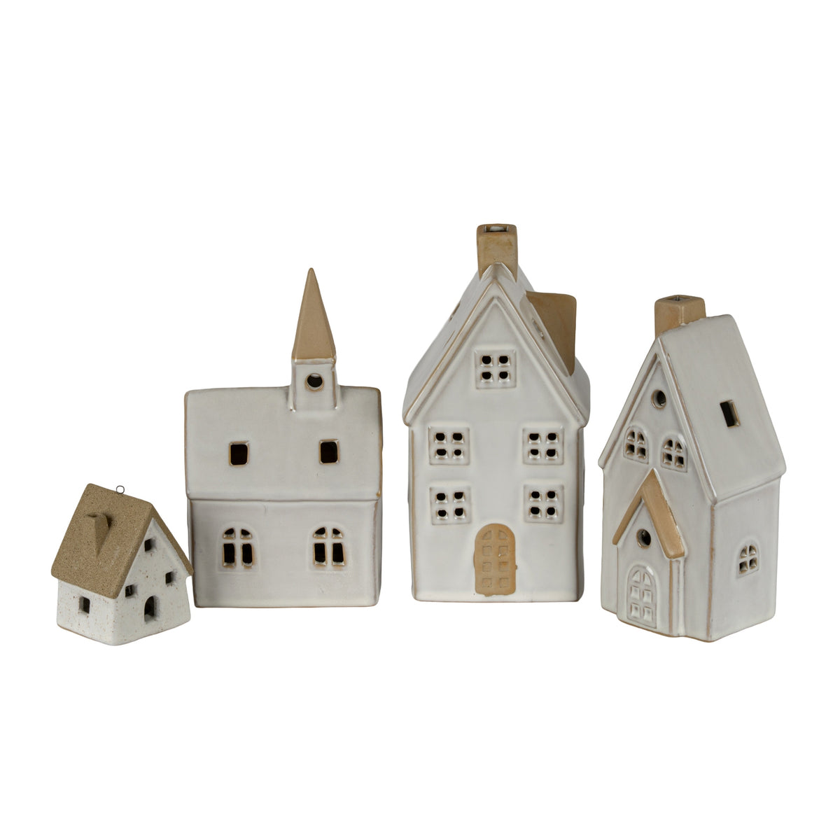 Alora Ceramic Large Town Cottage With LED Lights - PLAINLY DOES IT