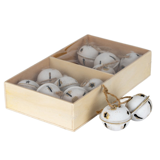 Twelve Metal Nordic Bells in Wooden Box - PLAINLY DOES IT
