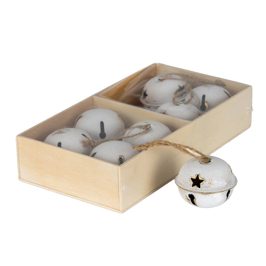 Eight Large Metal Nordic Bells in Wooden Box - PLAINLY DOES IT