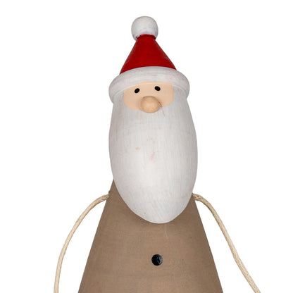 Wooden Jolly Sitting Santa Decoration - PLAINLY DOES IT