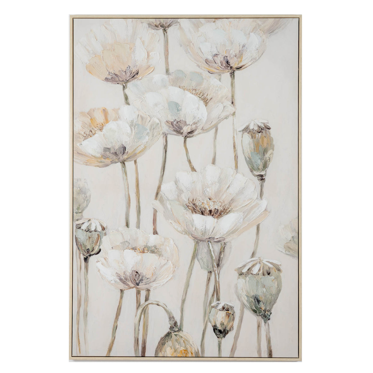 Poppy Meadow Handpainted Canvas in Frame - PLAINLY DOES IT