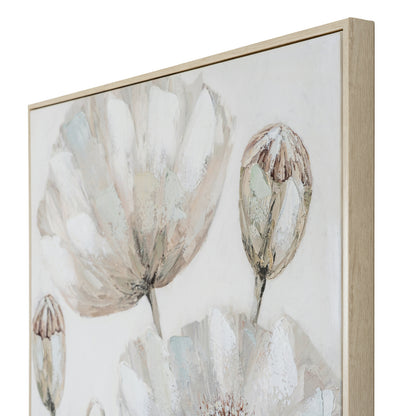 Poppy Stems Handpainted Canvas in Frame - PLAINLY DOES IT