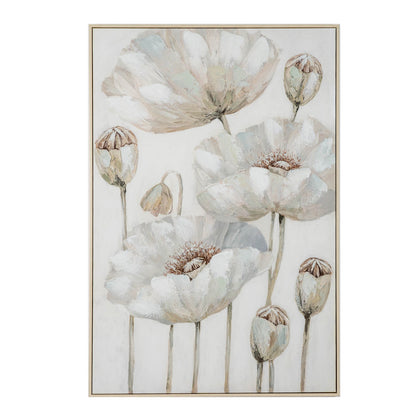 Poppy Stems Handpainted Canvas in Frame - PLAINLY DOES IT