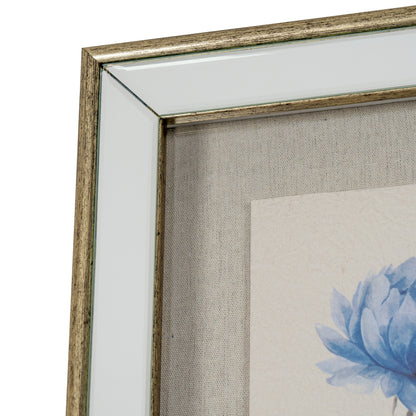 Rosalie Textured Paper Rose in Mirrored Frame