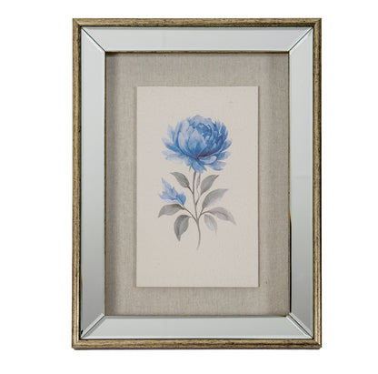 Rosalie Textured Paper Rose in Mirrored Frame