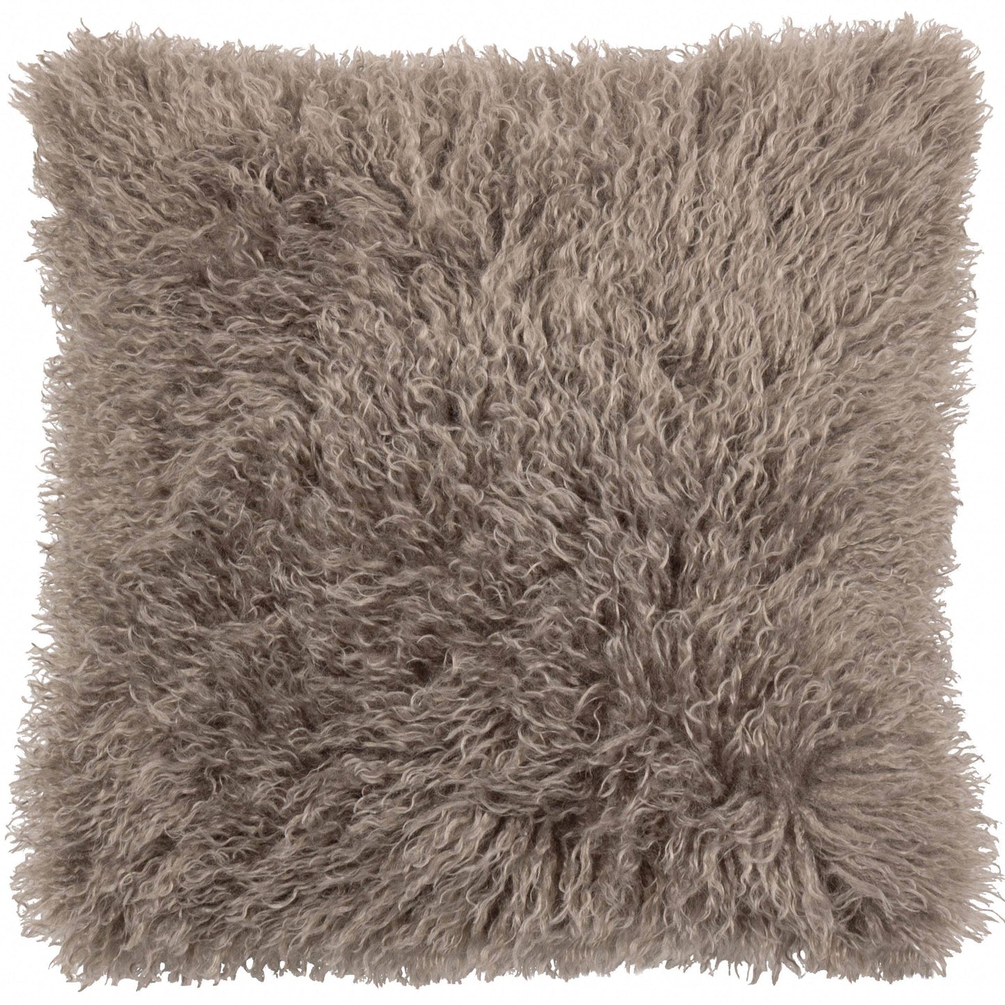 Rowan Faux Fur Cushion - Mocha, Feather Filled, 50 × 50cm