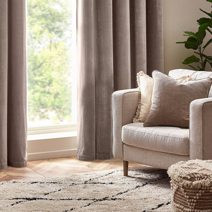 Heavy Chenille Cushion - Greige, Feather Filled, 50 × 50cm