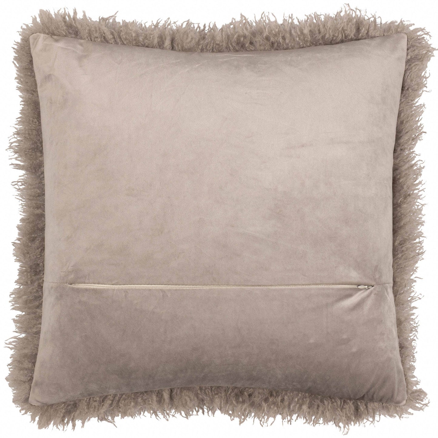 Rowan Faux Fur Cushion - Mocha, Feather Filled, 50 × 50cm