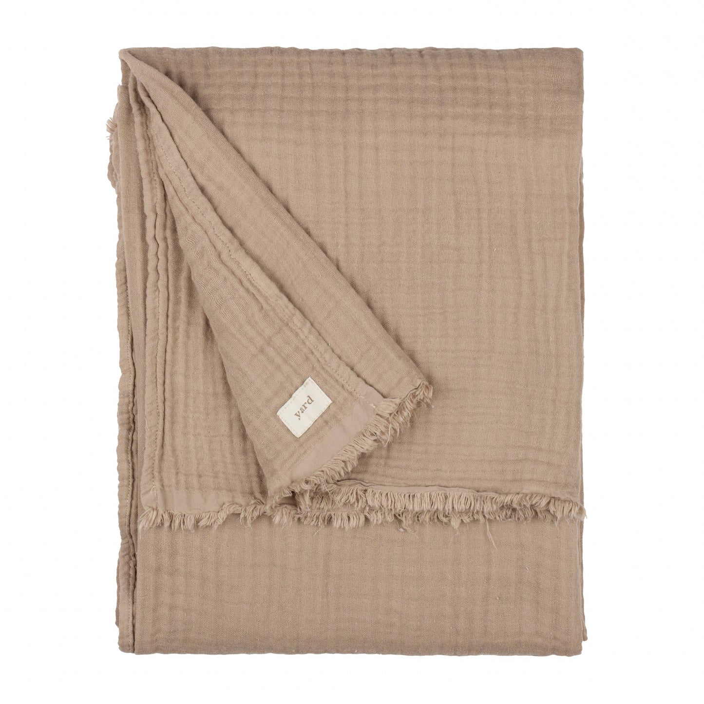 Lark Muslin Cotton Throw - Mole, 130 × 180cm
