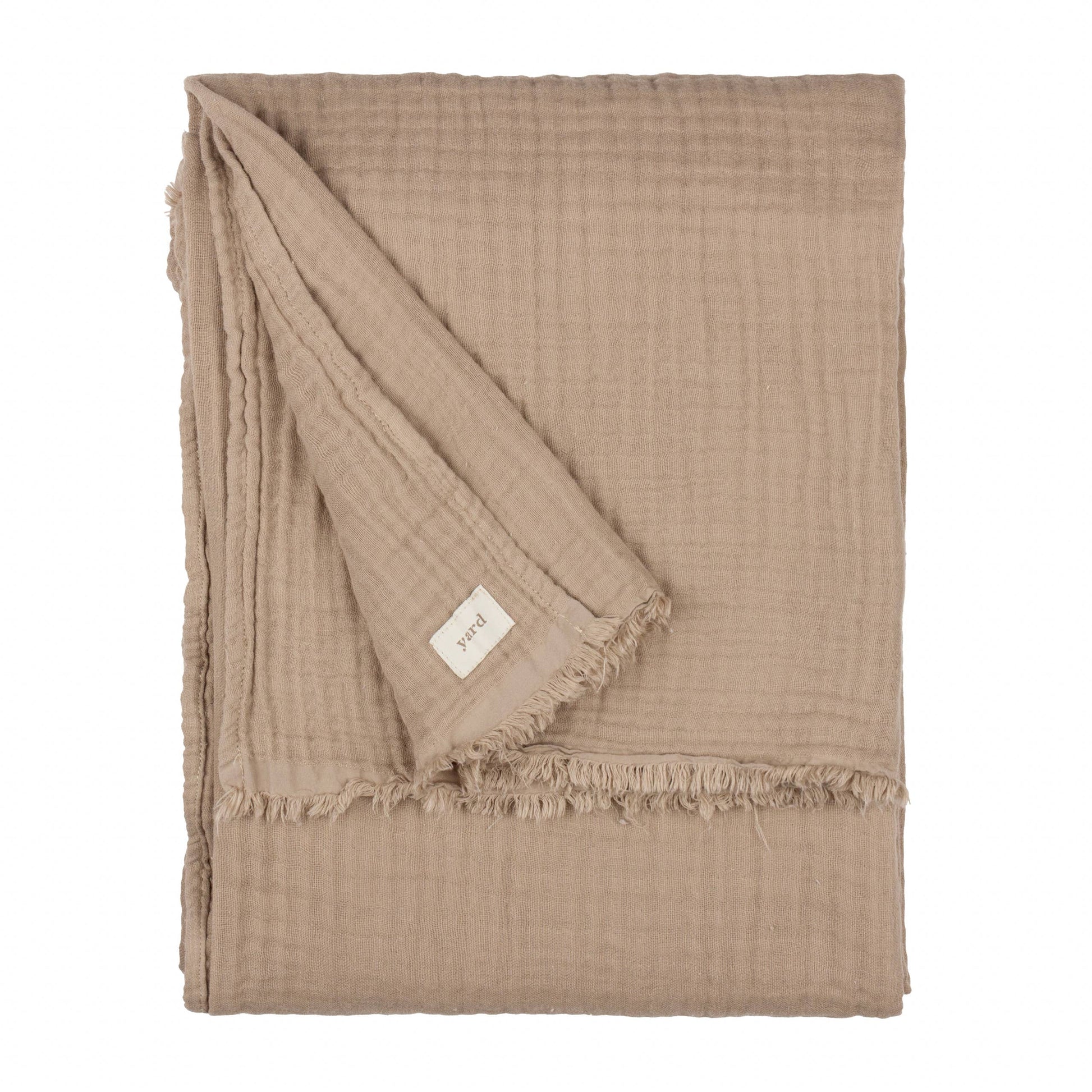 Lark Muslin Cotton Throw - Mole, 130 × 180cm