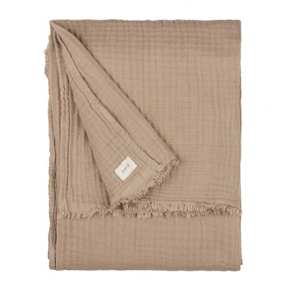 Lark Muslin Cotton Throw - Mole, 130 × 180cm