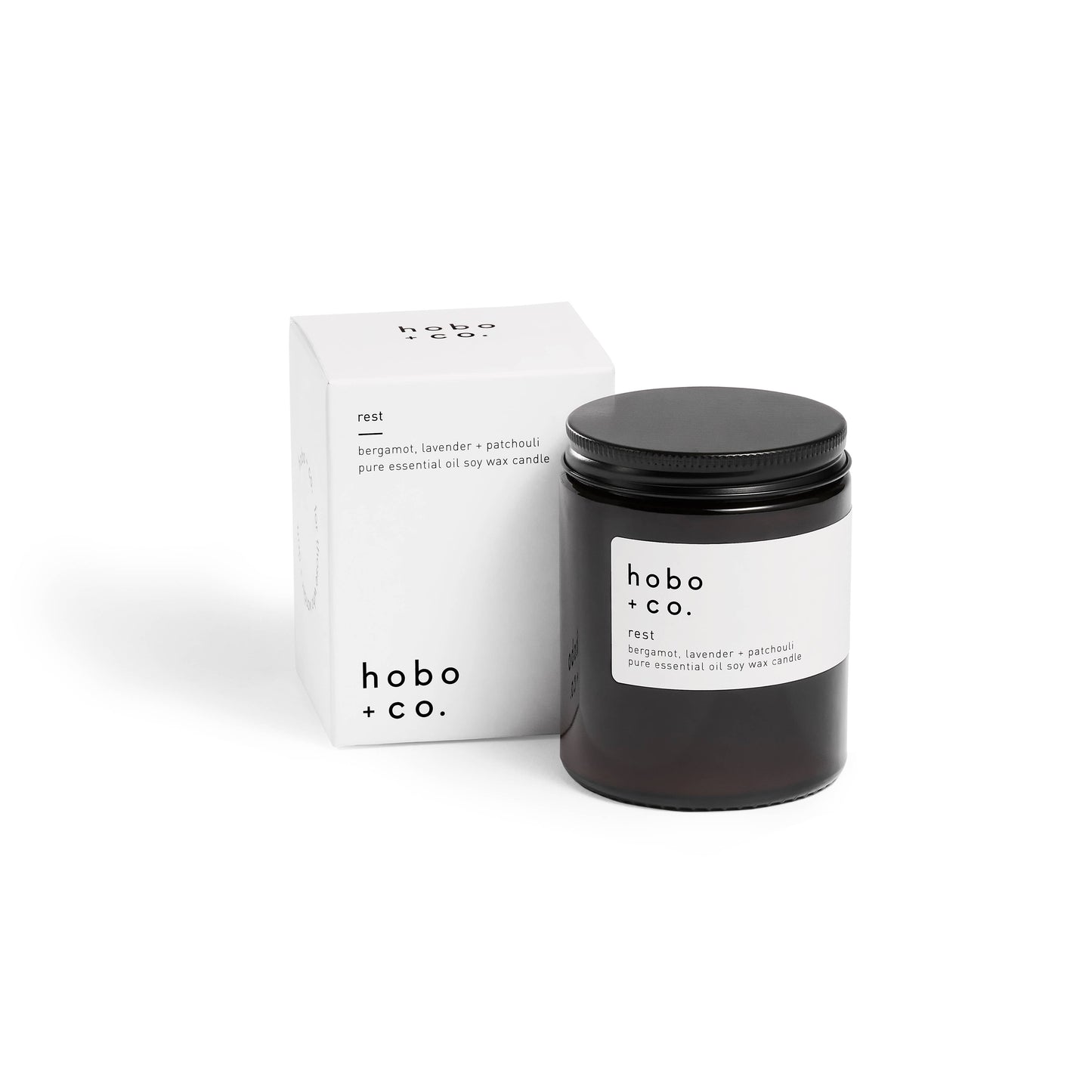 Rest Bergamot, Lavender & Patchouli Essential Oil Soy Candle, 180ml