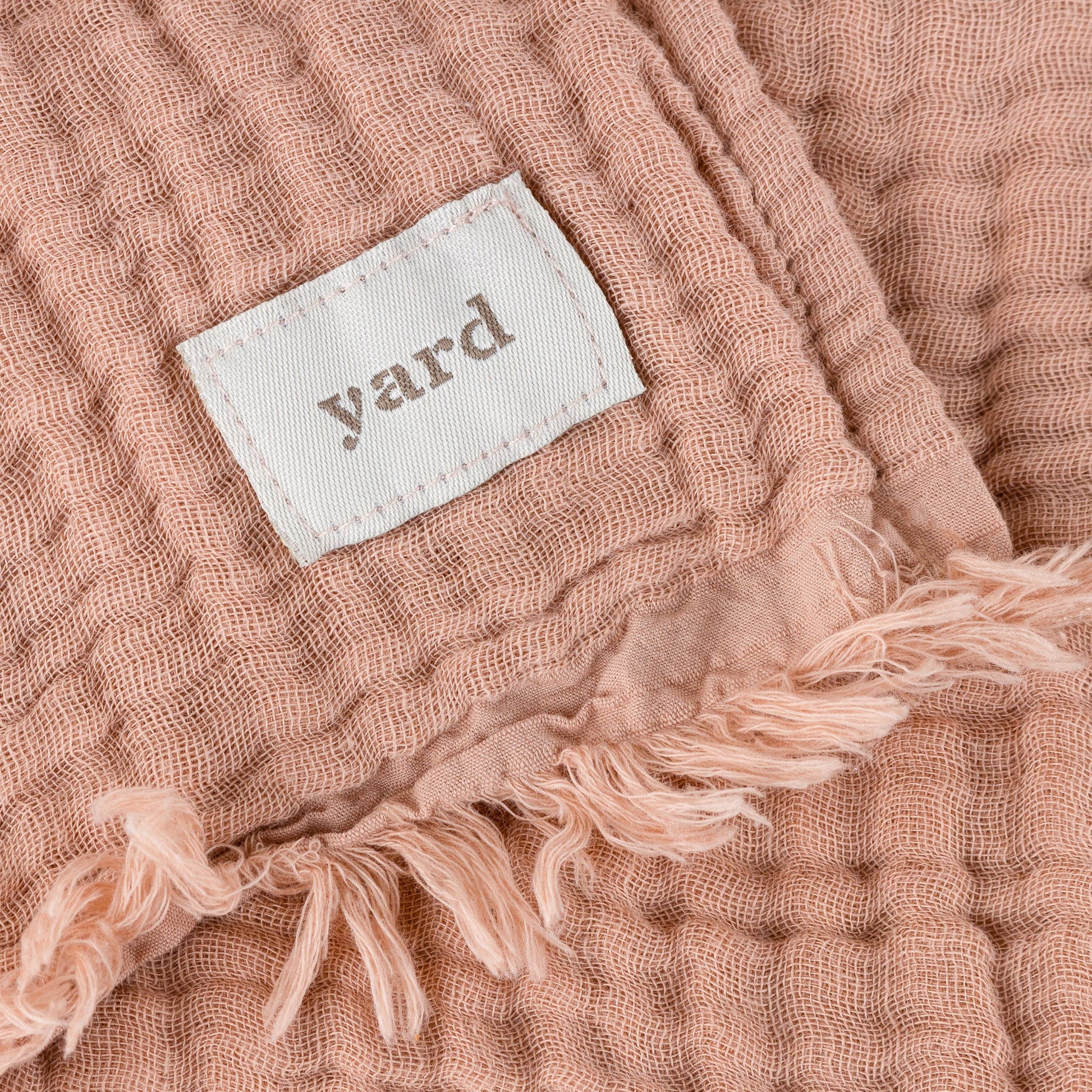 Lark Muslin Cotton Throw - Pink Clay, 130 × 180cm