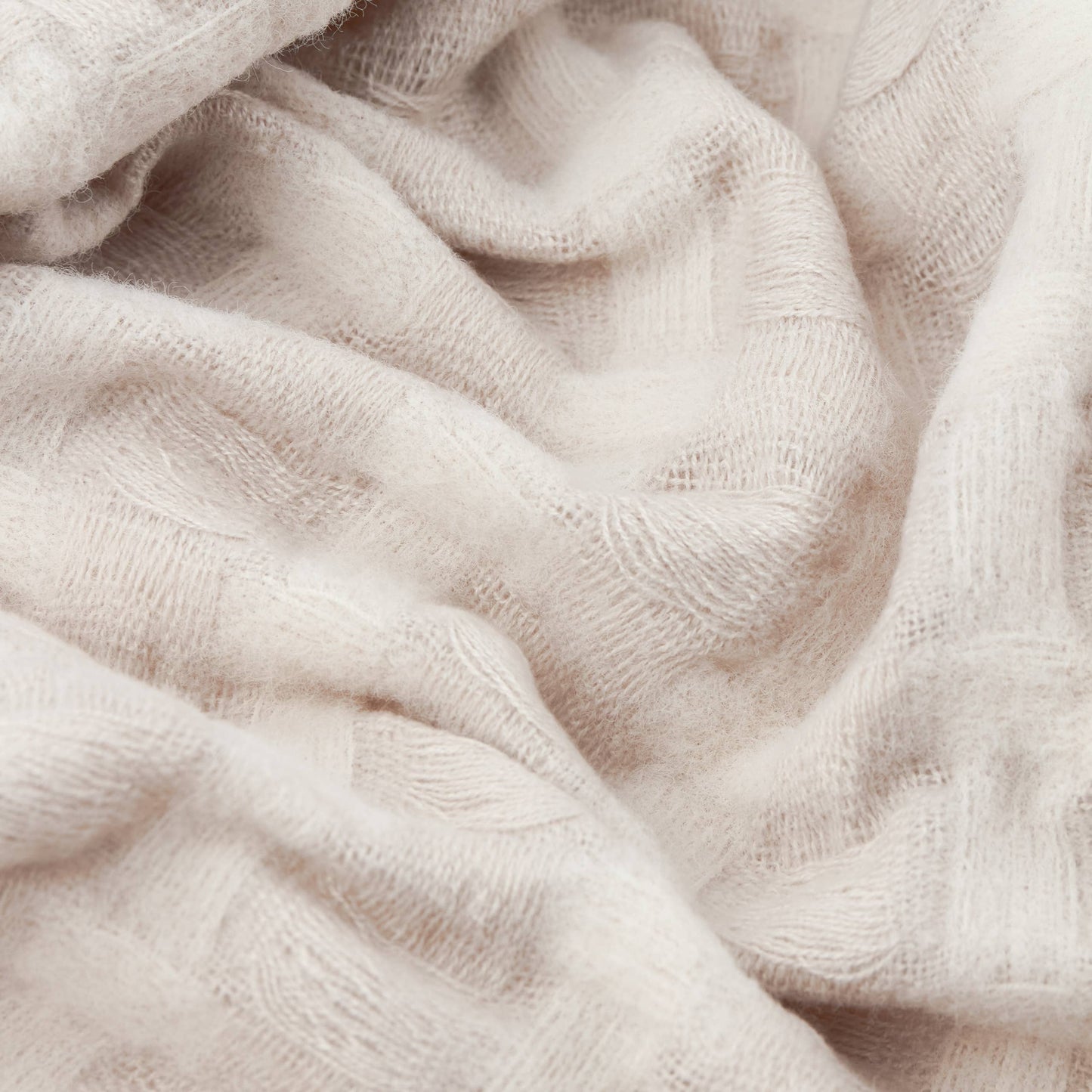 Walton Waffle Fringed Throw - Linen, 130 × 180cm